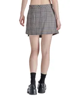 Steve Madden Women's Jeannie Mixed-Plaid Faux-Wrap Skirt