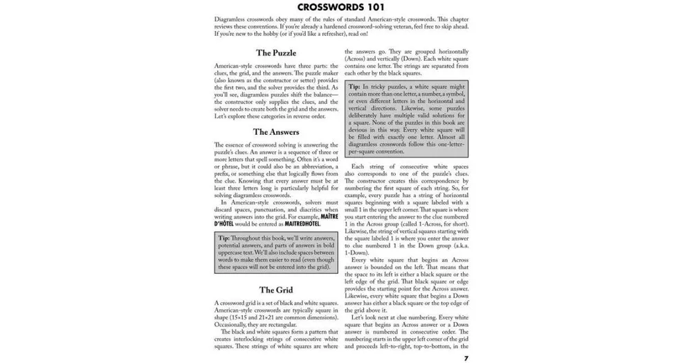 Puzzlewright Guide to Diagramless Crosswords- Over 50 puzzles with solving tips and extra hints for beginners by Alex Eaton
