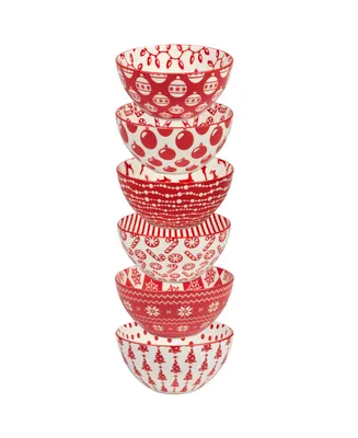 Certified International Peppermint Candy oz All Purpose Bowls Set of 6