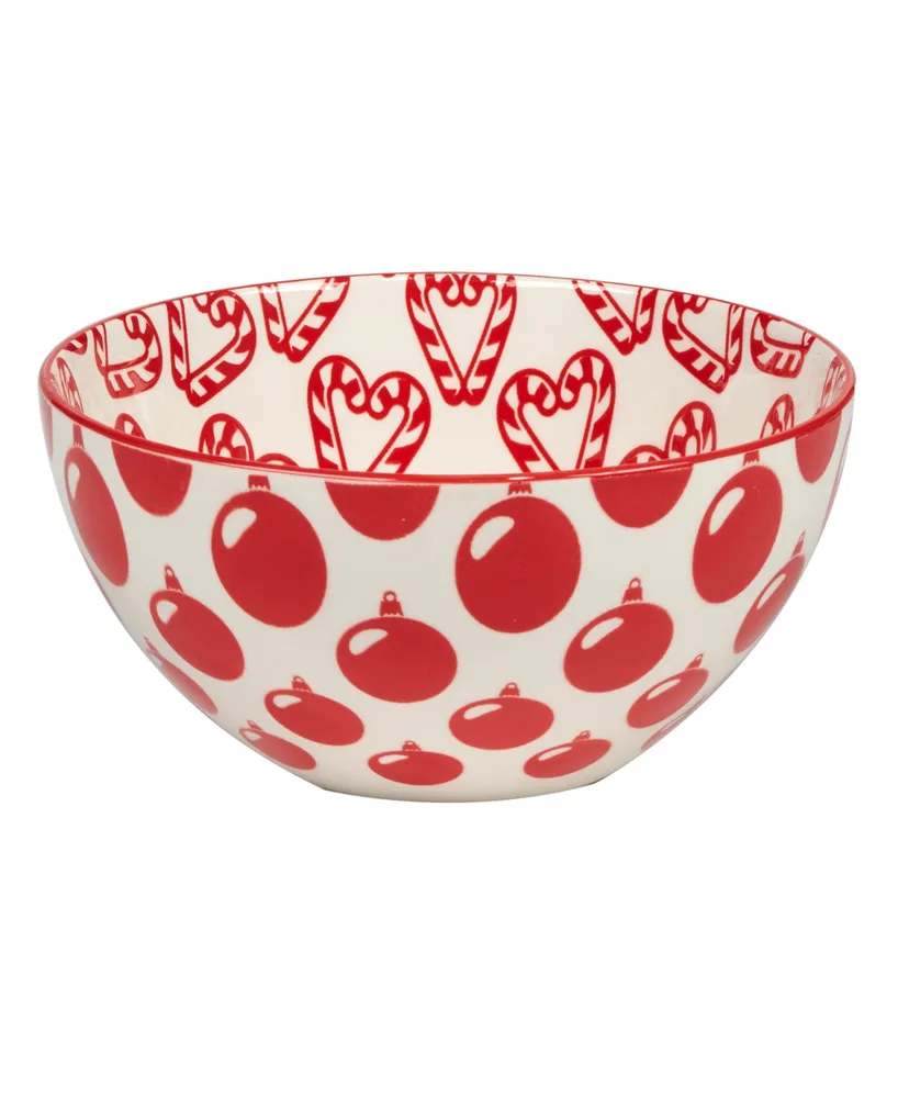 Certified International Peppermint Candy 30 oz All Purpose Bowls Set of 6, Service for 6