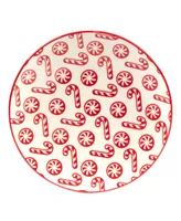 Certified International Peppermint Candy 6" Canape Plates Set of 6, Service for 6