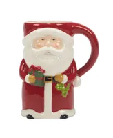 Certified International Joy of Christmas 18 oz 3-d Santa Mugs Set of 4