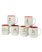 Certified International Christmas Fun Sayings 16 oz Mugs Set of 6