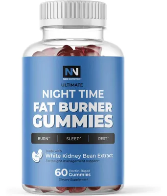 Nobi Nutrition Night Time Fat Burner Gummies, Appetite Suppressant for Weight Loss Gummies, Nobi Nutrition, Raspberry 60ct