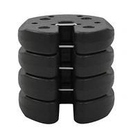 vidaXL Gazebo Weight Plates 4 pcs Black 8.7"x2" Concrete