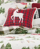 Levtex Tatum Pines Holiday Plaid Deer Decorative Pillow, 14" x 18"