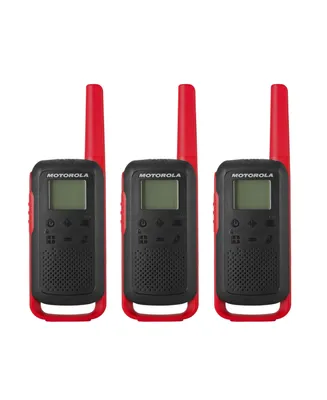 Motorola Solutions T210TP 20 mi. Two-Way Radio Black/Red 3-Pack