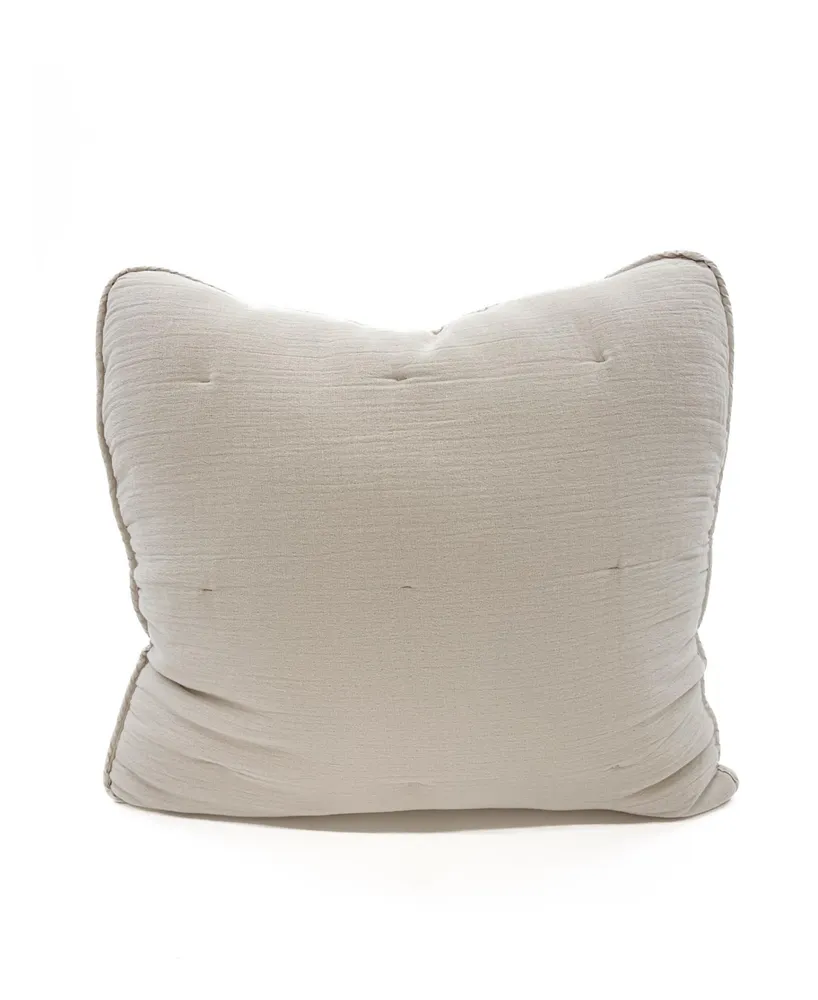 Anaya Home Beige Easy Cotton Gauze Down Euro Pillow 26x26