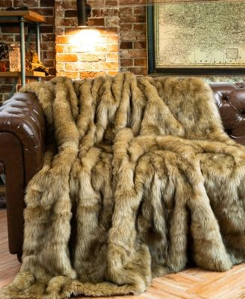 Battilo Luxury Tipped Faux Fur Throw