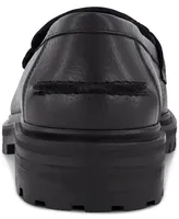 Karl Lagerfeld Paris Men's Tumbled Leather Slip-On Kilted Tassel Loafers