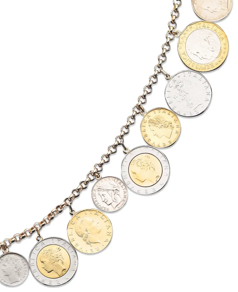 Vermeil Bracelet, Lira Coins Charm Bracelet