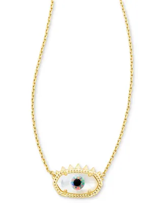 Kendra Scott 14k Gold-Plated Mother-of-Pearl Evil Eye 19" Adjustable Pendant Necklace