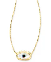 Kendra Scott 14k Gold-Plated Mother-of-Pearl Evil Eye 19" Adjustable Pendant Necklace