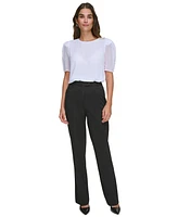 Calvin Klein Women's Elbow-Length Button-Sleeve Top