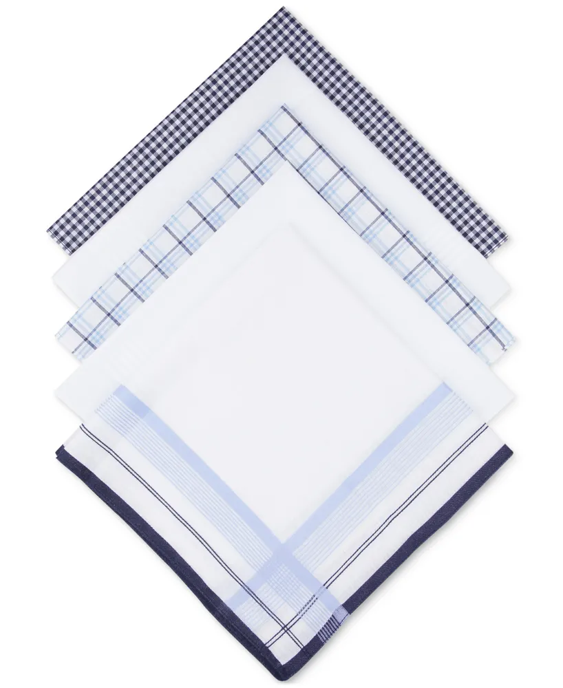 Club Room Men's 5-pk. Combination Blue Patterned Handkerchiefs, Created for Macy's