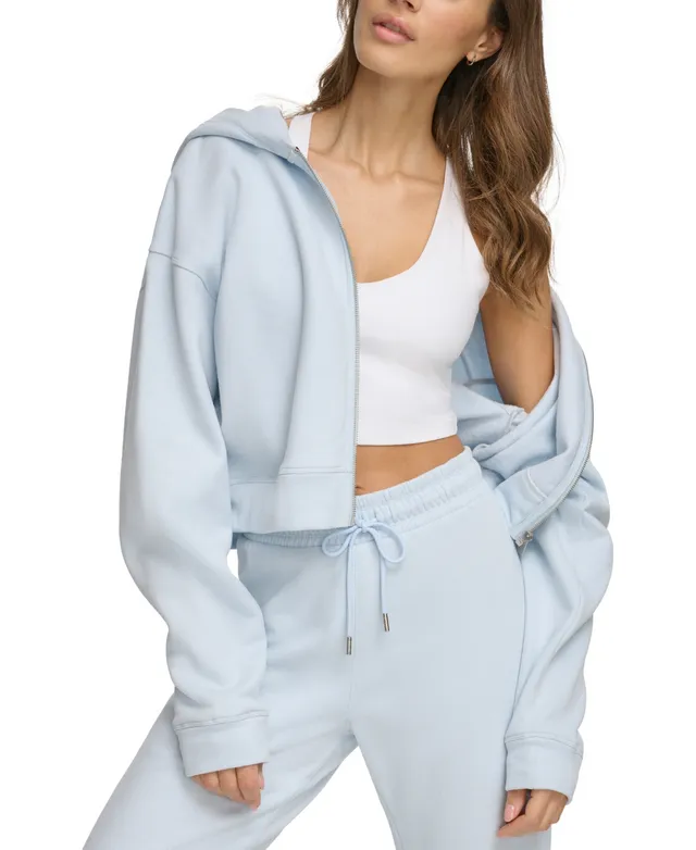 DKNY Women's Cropped Bungee Hem Hoodie - Macy's