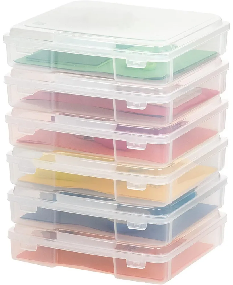 IRIS USA 10 Pack 5 x 7 Photo Storage and Embellishment Craft Case, Clear  