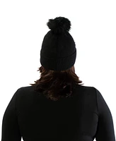 Marcus Adler Imitation Pearl Flower Pom Beanie