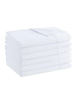 Host Home Bulk Flat Microfiber Sheets 6 Pack Color Coded Hem Threads Bedding Essentials Supplies For For Rental Properties College Dorm Rooms Or Householdscolor Options King