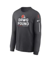Men's Nike Anthracite Cleveland Browns Team Slogan Long Sleeve T-shirt