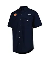 Men's Columbia Navy Auburn Tigers Bonehead Button-Up Shirt