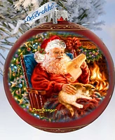 Designocracy House Warming Santa Large Holiday Glass Collectible Ornaments D. Gelsinger