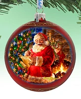 Designocracy Wish List Santa Large Holiday Glass Collectible Ornaments D. Gelsinger