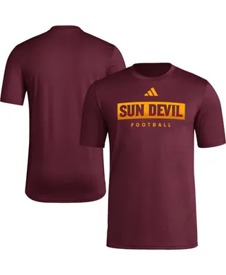 Men's adidas Maroon Arizona State Sun Devils Football Practice Aeroready Pregame T-shirt