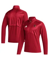 Men's adidas Red Louisville Cardinals Sideline Aeroready Raglan Sleeve Quarter-Zip Jacket