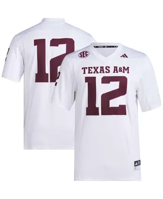 Men's adidas #12 White Texas A&M Aggies Premier Football Jersey