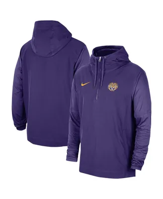 Men's Nike Purple Lsu Tigers 2023 Sideline Player Quarter-Zip Hoodie Jacket