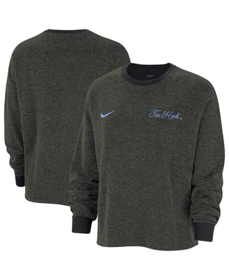 Women's Nike Black North Carolina Tar Heels Yoga Script Pullover Sweatshirt
