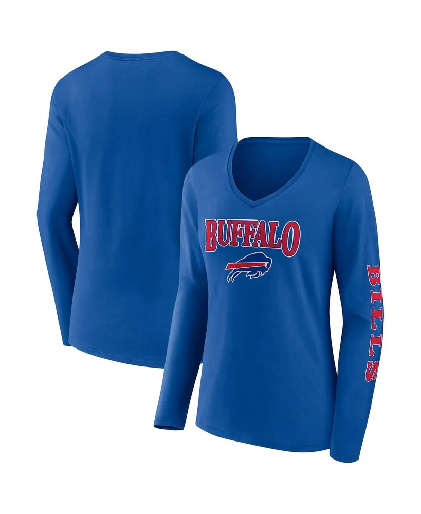 Women's Fanatics Branded Royal/Red Buffalo Bills Ombre Long Sleeve T-Shirt