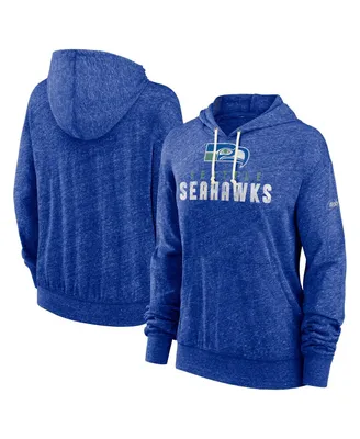 Women's Nike Royal Seattle Seahawks Rewind Gym Vintage-Like Pullover Hoodie