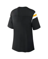 Women's Fanatics Black Pittsburgh Steelers Earned Stripes T-shirt