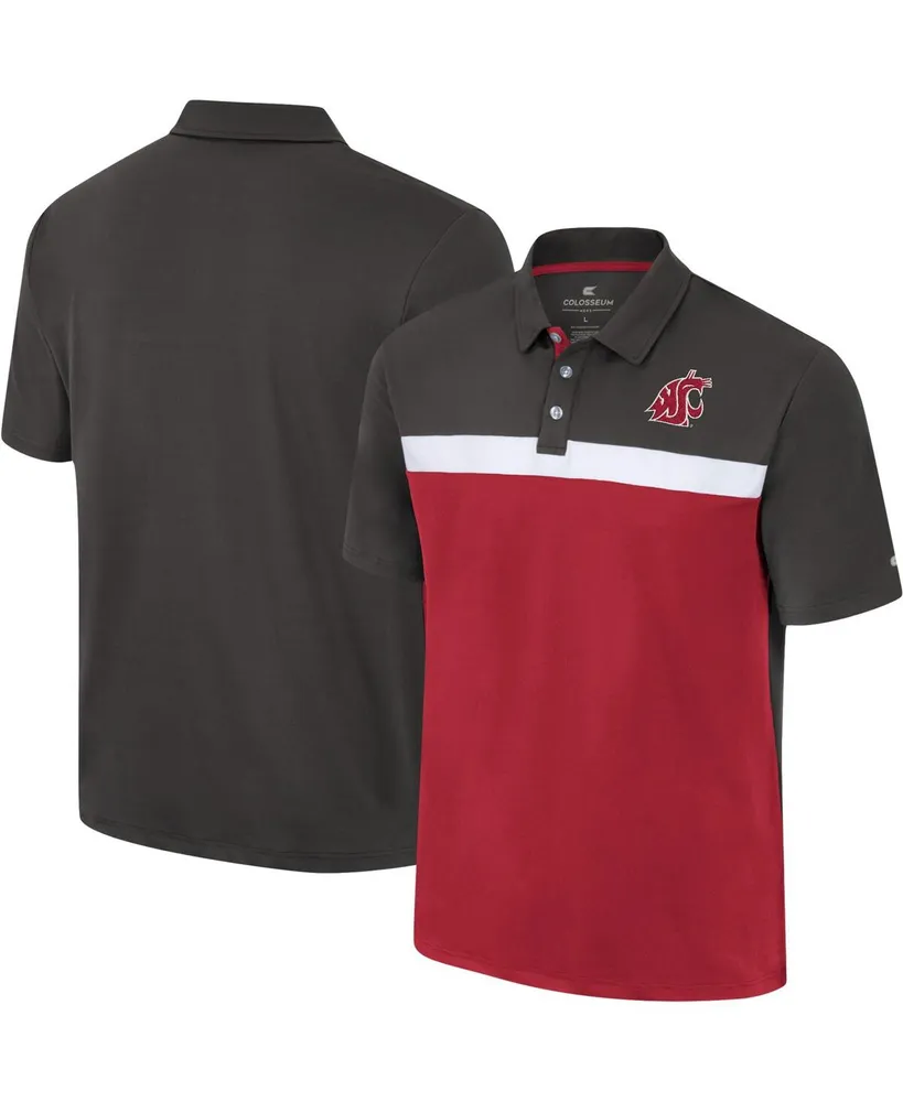 Men's Colosseum Charcoal Washington State Cougars Two Yutes Polo Shirt