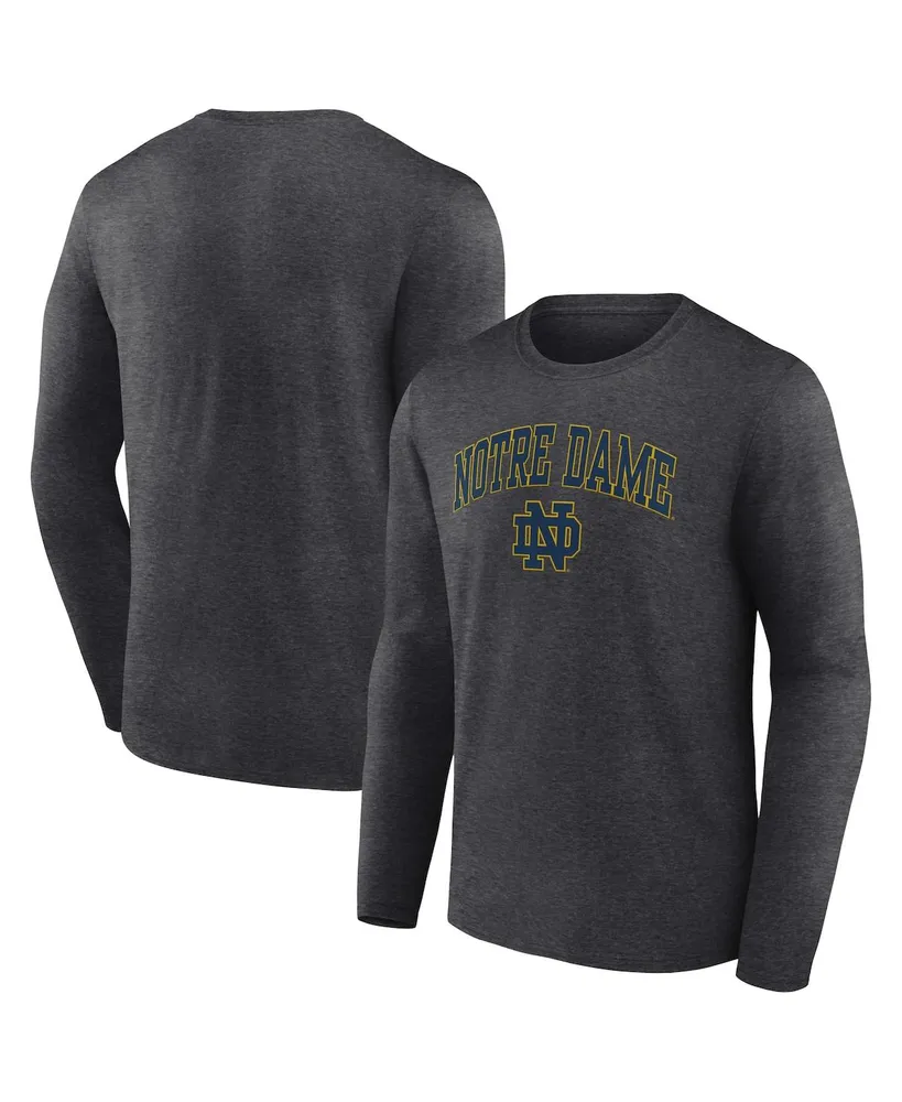 Men's Fanatics Heather Gray Notre Dame Fighting Irish Campus Long Sleeve T-shirt