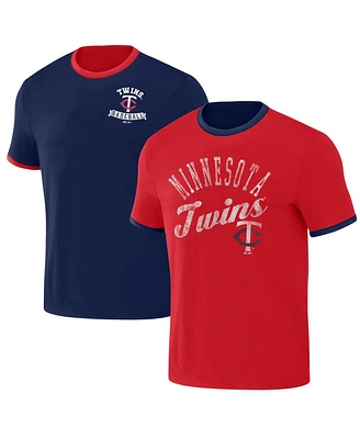 Men's Darius Rucker Collection by Fanatics Navy, Red Minnesota Twins Two-Way Ringer Reversible T-shirt