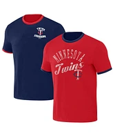 Men's Darius Rucker Collection by Fanatics Navy, Red Minnesota Twins Two-Way Ringer Reversible T-shirt