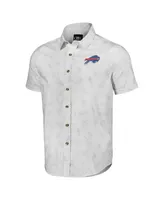 Men's Nfl x Darius Rucker Collection by Fanatics White Buffalo Bills Woven Short Sleeve Button Up Shirt