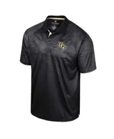 Men's Colosseum Black Ucf Knights Honeycomb Raglan Polo Shirt