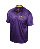 Men's Colosseum Purple Lsu Tigers Honeycomb Raglan Polo Shirt