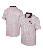 Men's Colosseum White, Maroon Texas A&M Aggies Print Stripe Polo Shirt