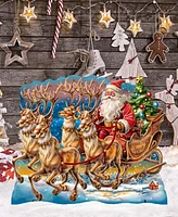 Designocracy Santa in Sleigh 28" Outdoor Holiday Yard Decor G. DeBrekht