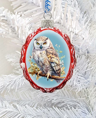 Designocracy Owl Keepsake Christmas Mercury Glass Ornaments G. DeBrekht