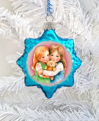 Designocracy Sister's Love Keepsake Christmas Mercury Glass Ornaments G. DeBrekht