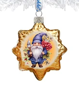 Designocracy Christmas Gnome Keepsake Holiday Mercury Glass Ornaments G. DeBrekht