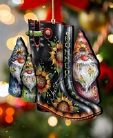 Designocracy Holiday Wooden Ornaments Hello Summer Boots Home Decor J. Mills-Price