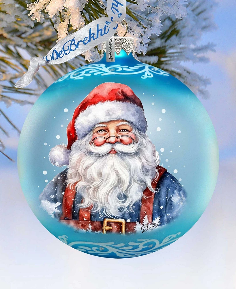 Designocracy Santa's Magical Presence Ball Christmas Mercury Glass Ornaments G. DeBrekht