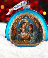 Designocracy Holy Family Rainbow Holiday Mercury Glass Ornaments G. DeBrekht